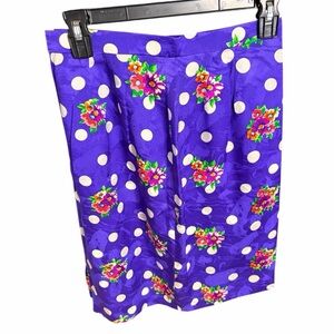 Floral Polka Dot Pencil Skirt
